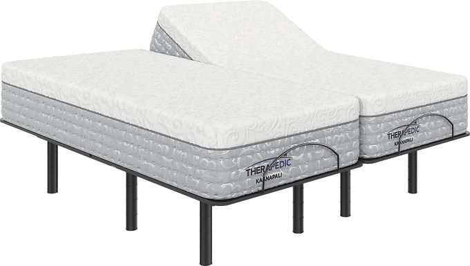 Therapedic Kaanapali Split King Mattress with Head Up Only Base