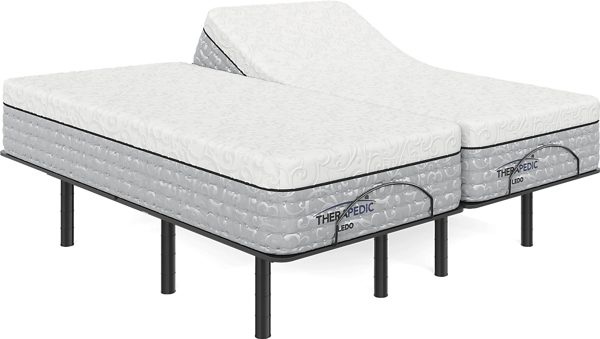 Therapedic Ledo Split King Mattress with Baselogic Silver - Image 1