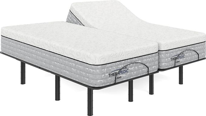 Therapedic Ledo Split King Mattress with Head Up Only Base