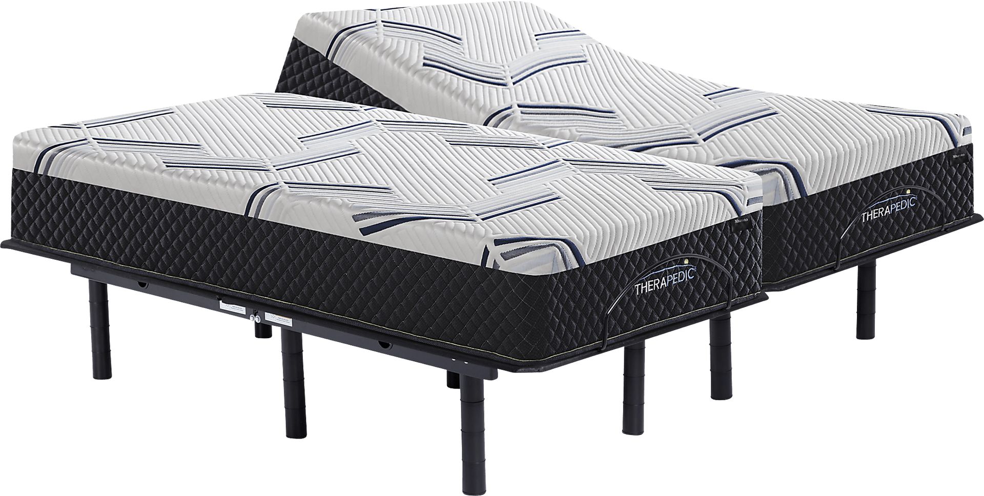 Therapedic Milford Split King Mattress with Head Up Only Base - Image 1