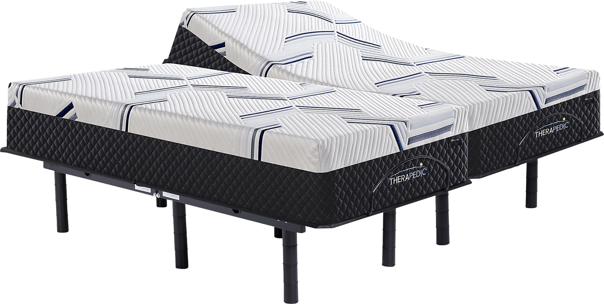 Therapedic Seville Split King Mattress with Head Up Only Base - Image 1