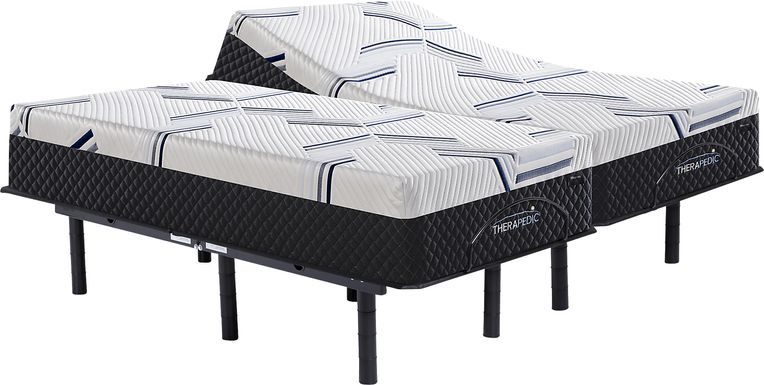 Therapedic Seville Split King Mattress with Head Up Only Base