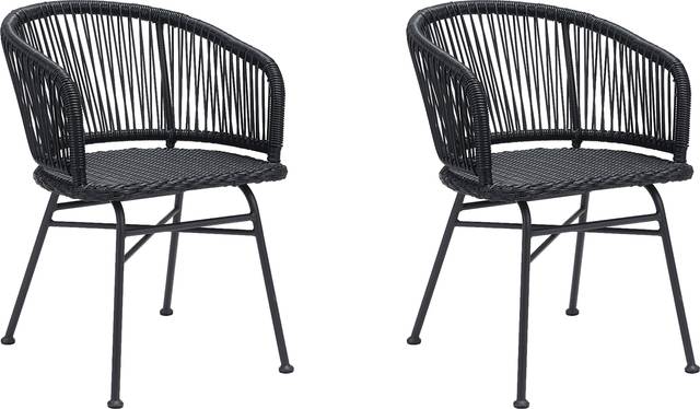 Thimbersky Black Side Chair, Set of 2 - Thumbnail - Image 1