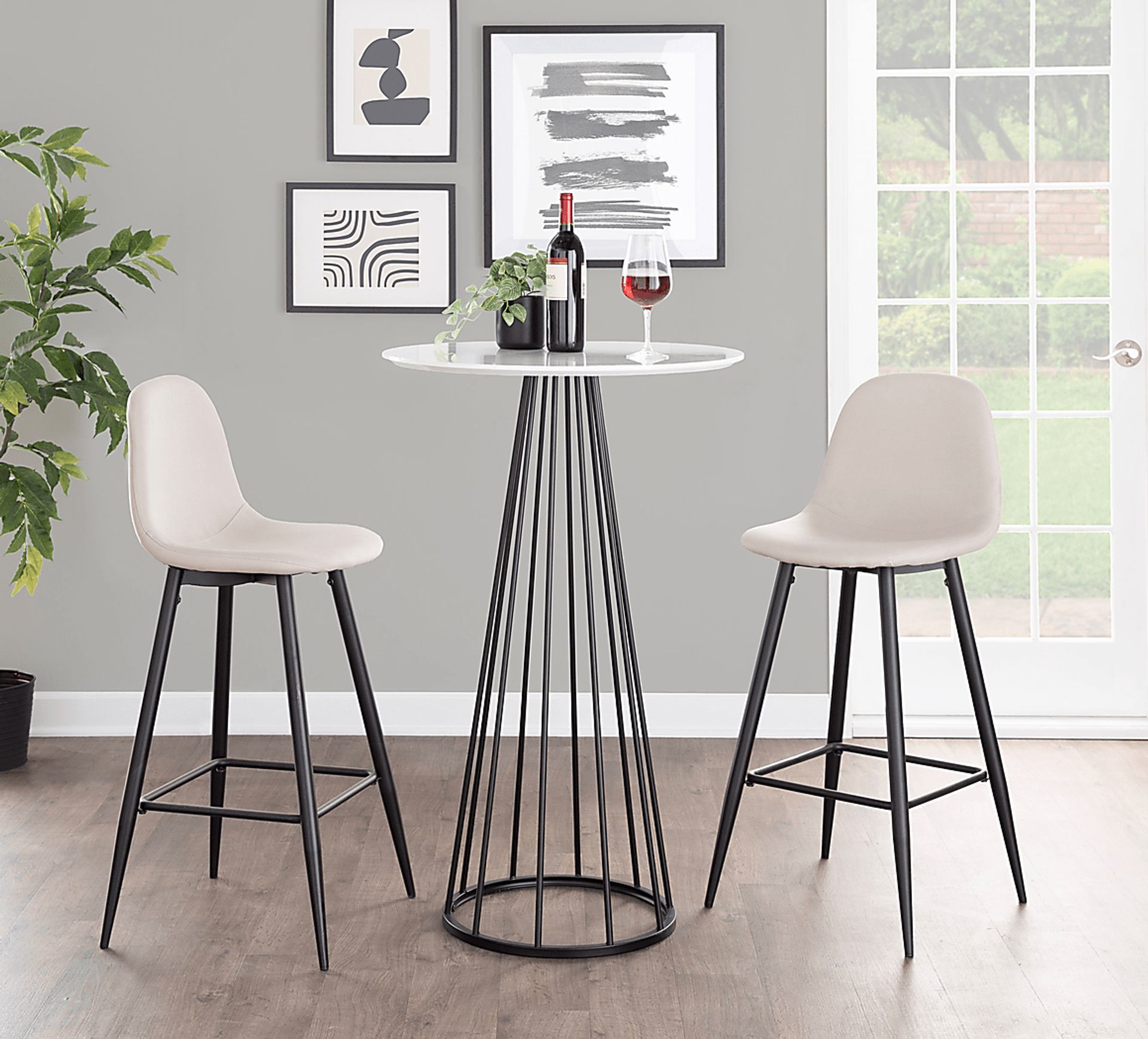 Thissa II White Bar Height Table - Image 2