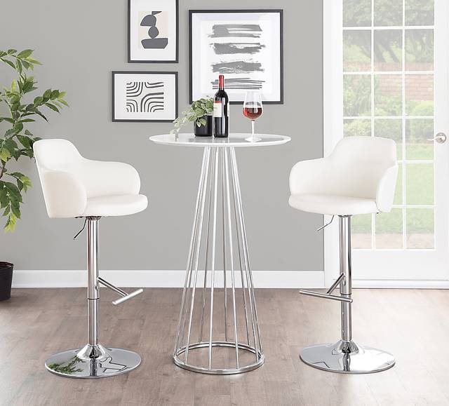 Thissa III White Bar Height Table - Thumbnail - Image 2