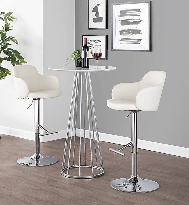 Thissa III White Bar Height Table - Thumbnail - Image 5