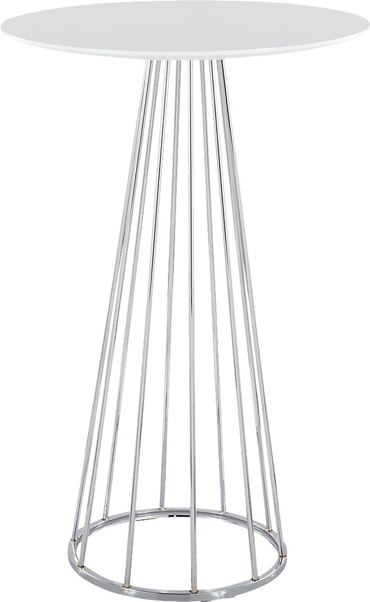 Thissa III Chrome,White Colors,Metal,White Bar Height Table Rooms To Go