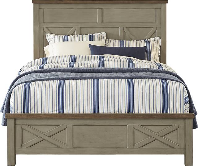 Thistle Ridge Gray 3 Pc King Panel Bed - Thumbnail - Image 1