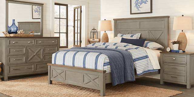 Thistle Ridge Gray 7 Pc King Panel Bedroom - Thumbnail - Image 1