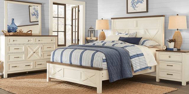 Thistle Ridge White 5 Pc Queen Panel Bedroom - Thumbnail - Image 1