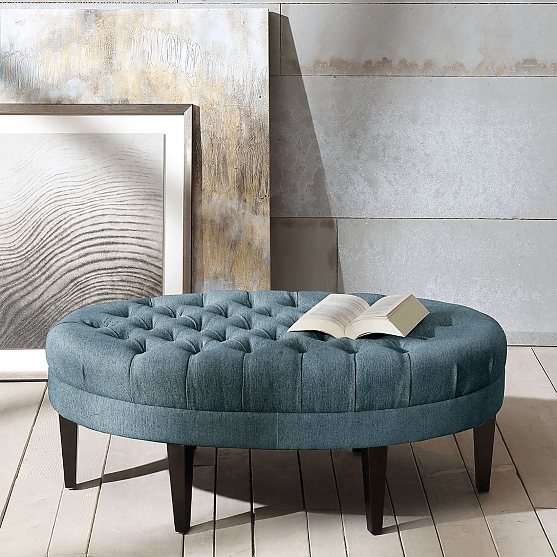 Thistlecroft Blue Ottoman - Image 4