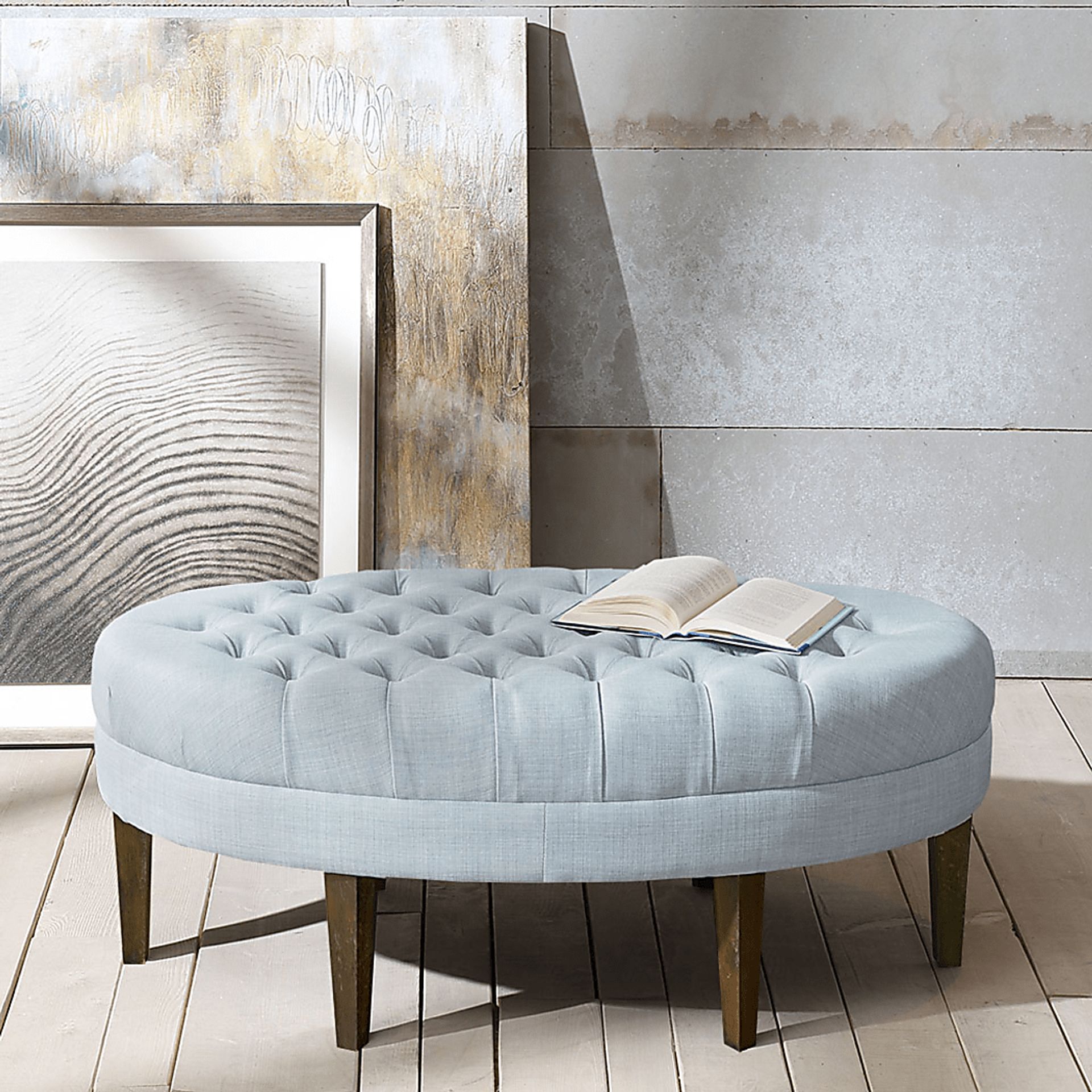 Thistlecroft Blue Ottoman - Image 7