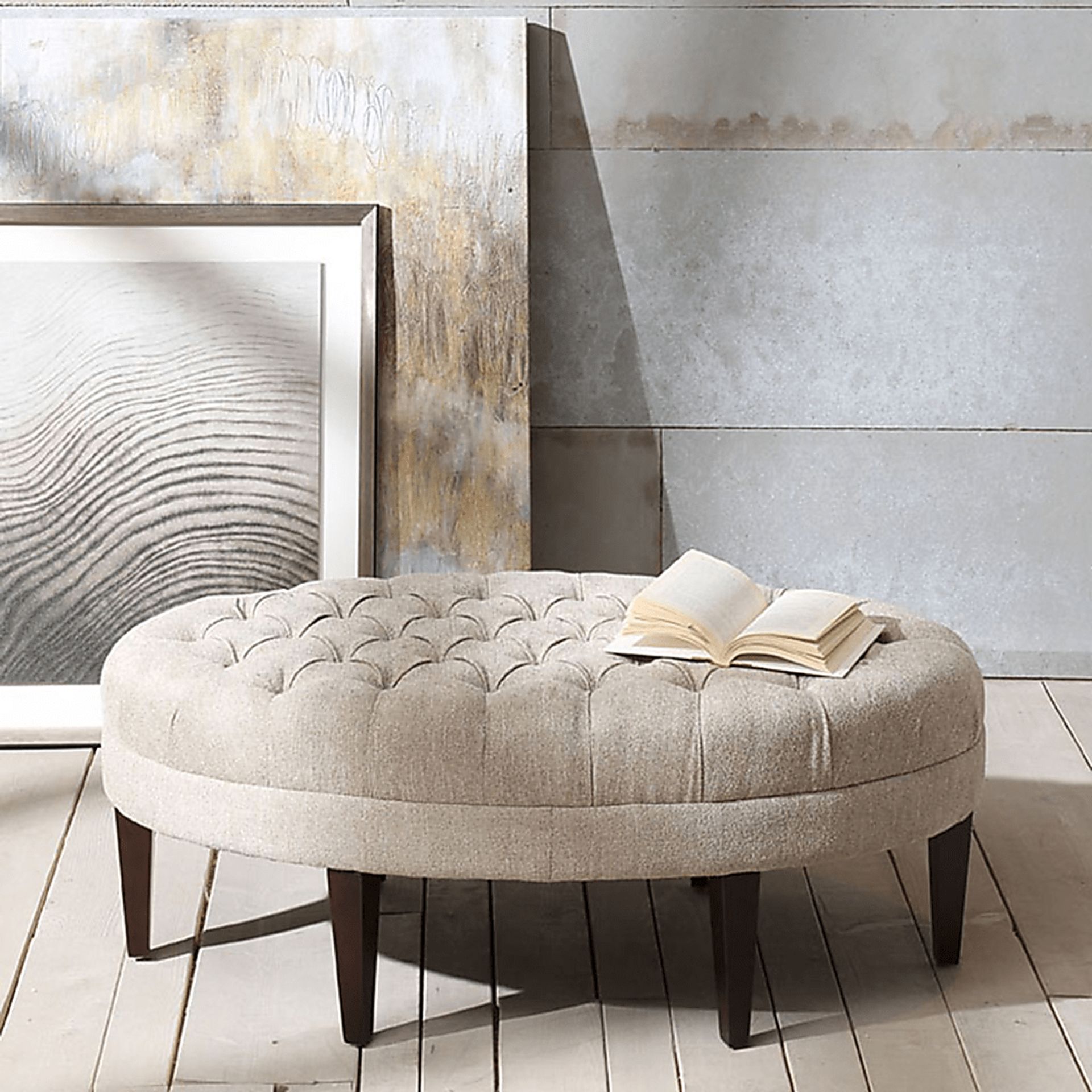 Thistlecroft Linen Ottoman - Image 3
