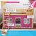 Kids Thorsten Beige Twin/Twin Low Bunk Bed with Pink Tent