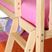 Kids Thorsten Beige Twin/Twin Low Bunk Bed with Pink Tent