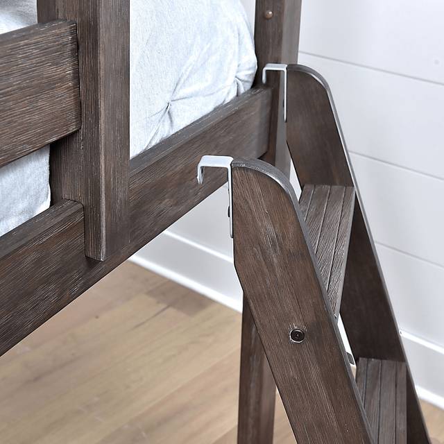 Kids Thorsten Brown Twin/Twin Low Bunk Bed with Gray Tent - Thumbnail - Image 6