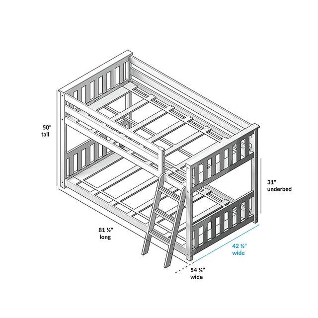 Kids Thorsten Brown Twin/Twin Low Bunk Bed with Gray Tent - Thumbnail - Image 7