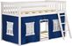 Kids Thorsten White Twin/Twin Low Bunk Bed with Blue Tent