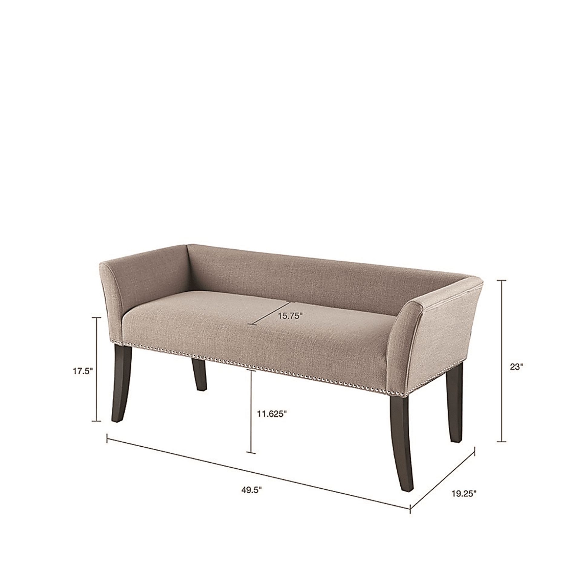 Threepine Gray Accent Bench - Image 9