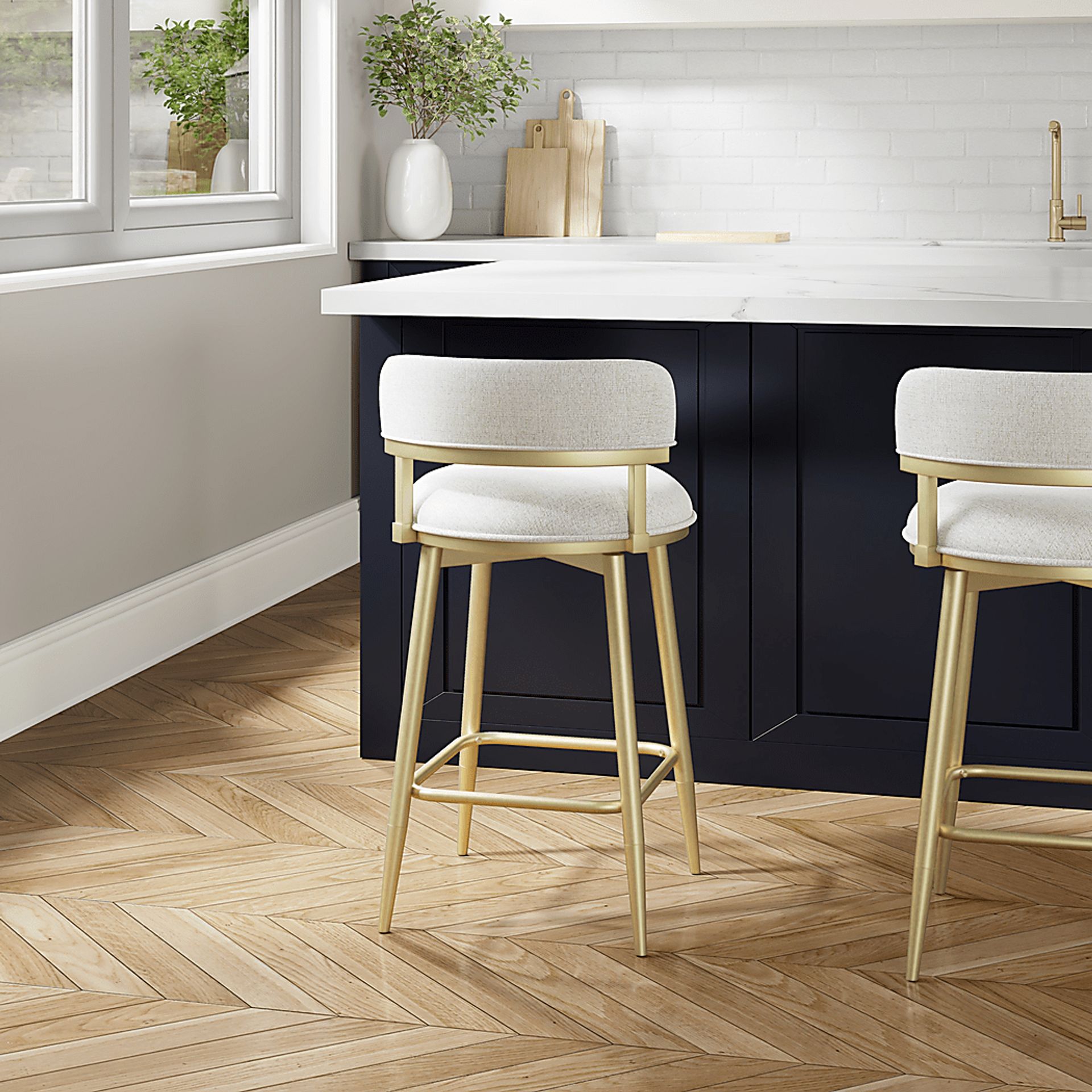 Thyia Beige Adjustable Stool - Image 2