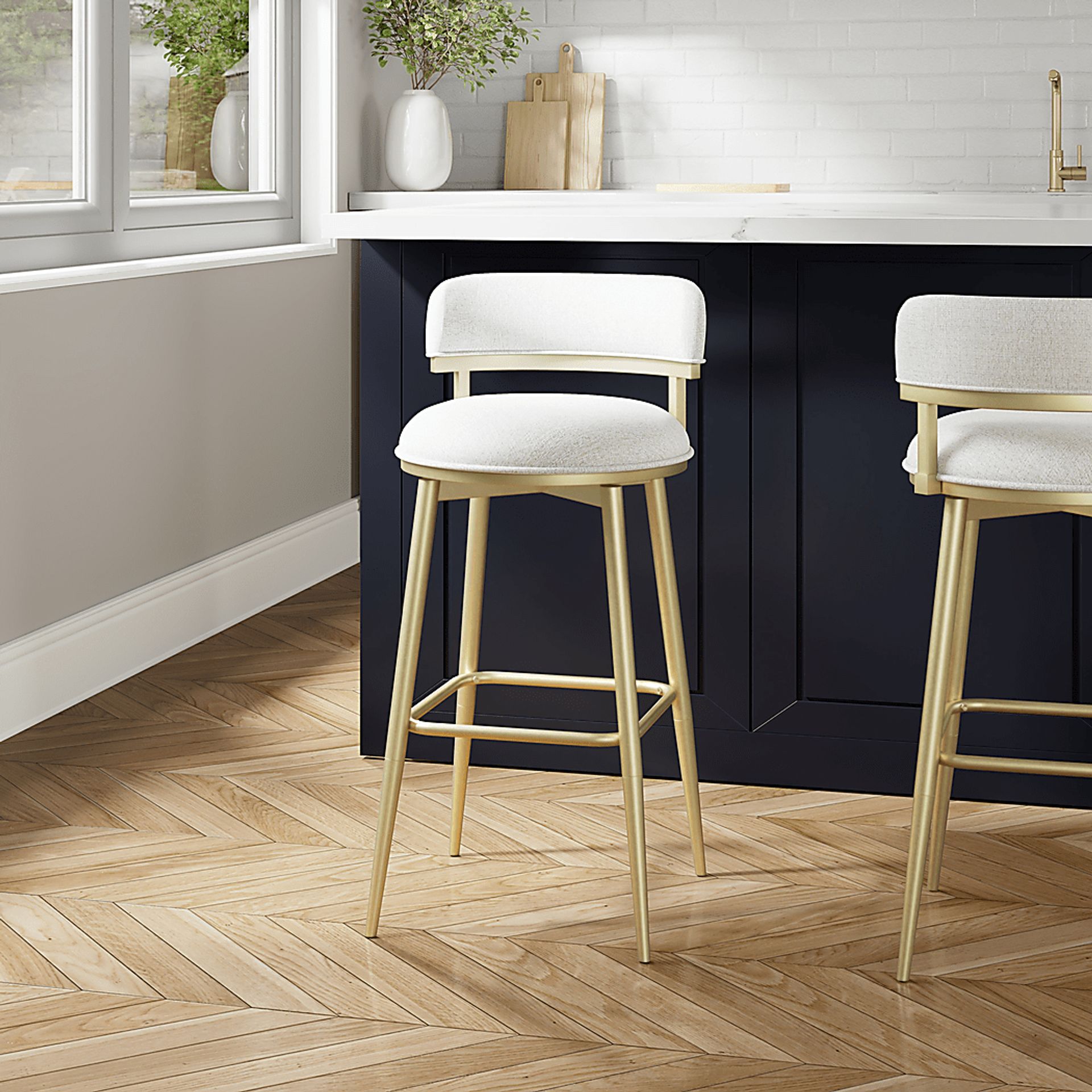 Thyia Beige Adjustable Stool - Image 4