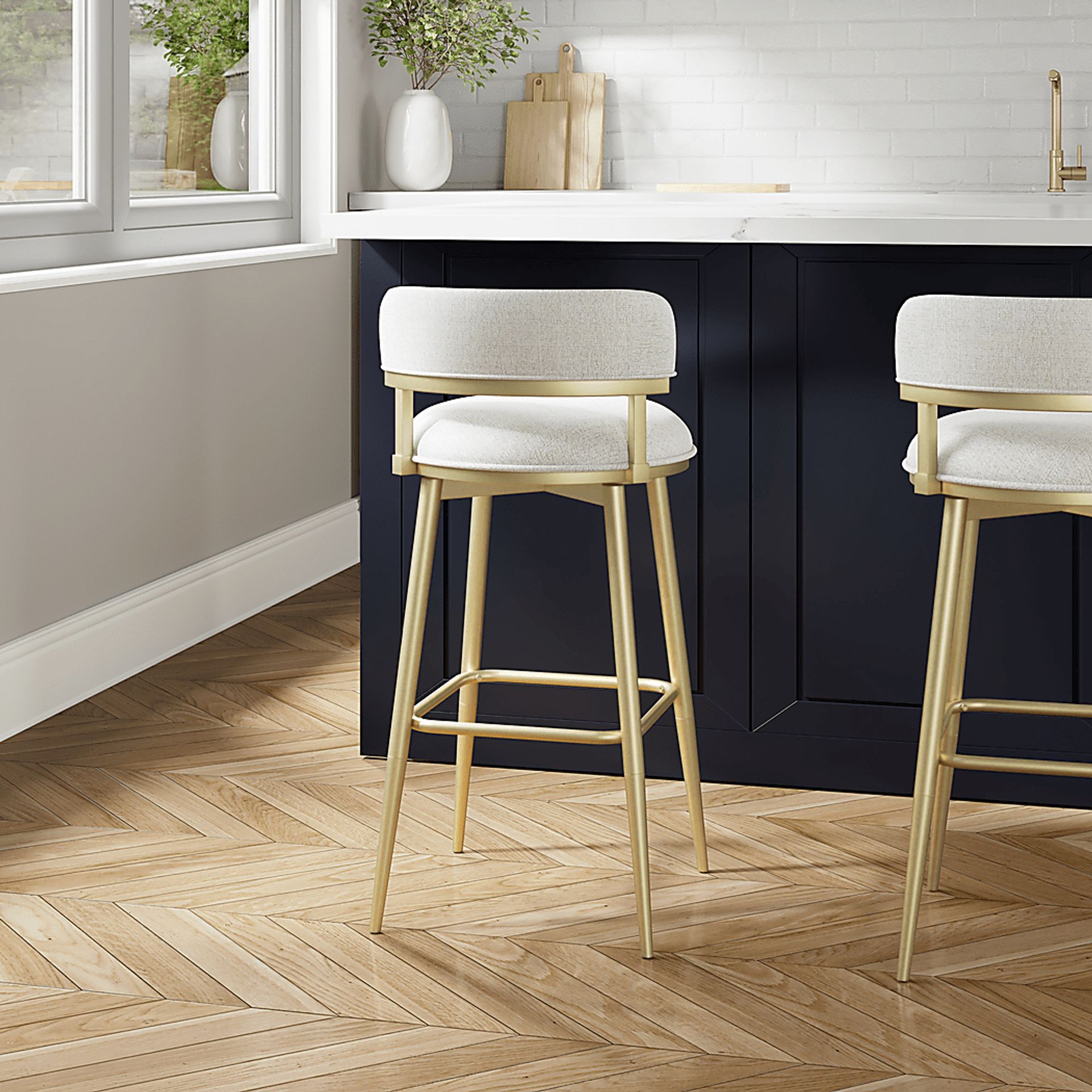 Thyia Beige Adjustable Stool - Image 5