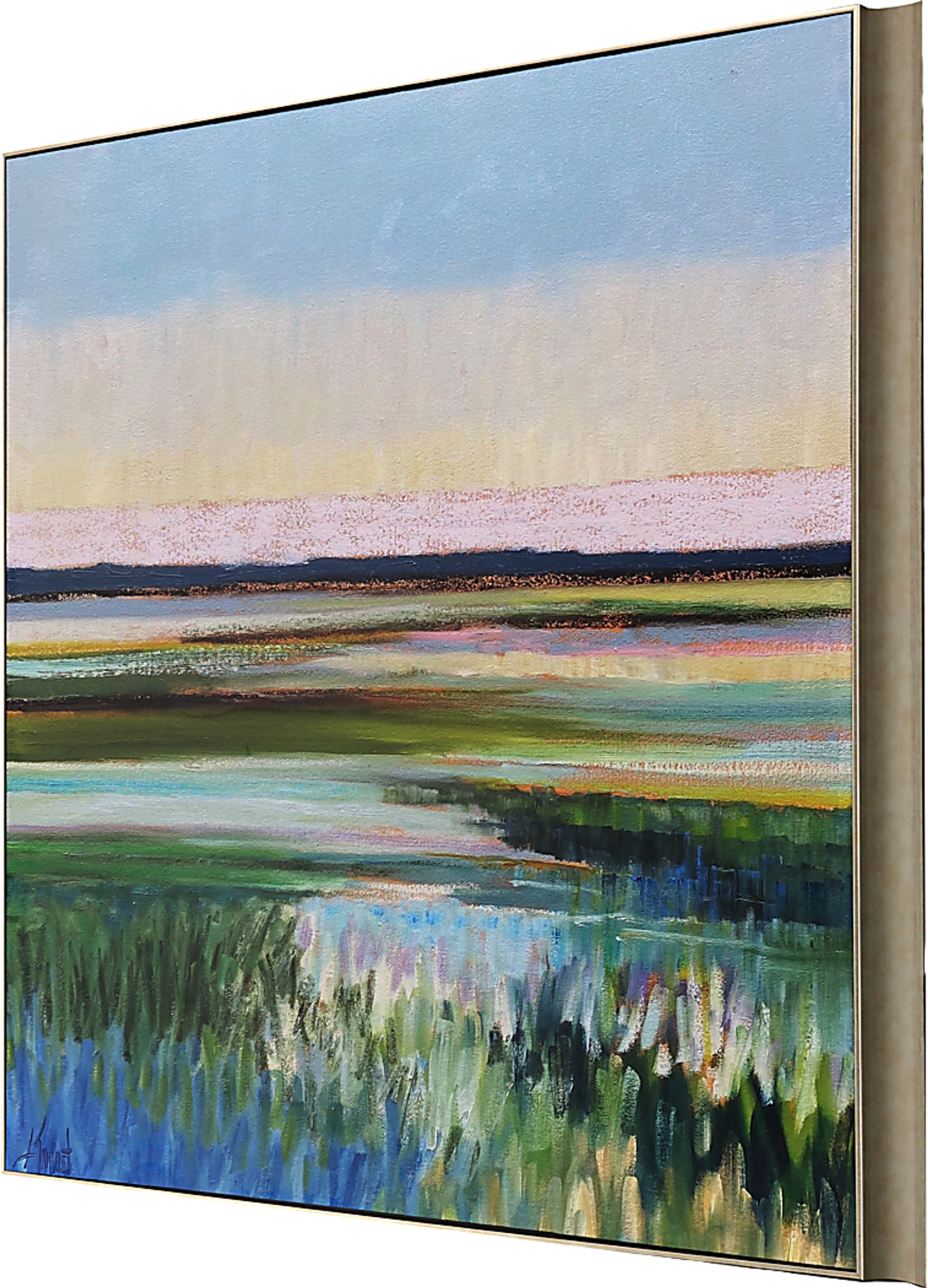 Tidal Waves Blue Framed Artwork - Image 3