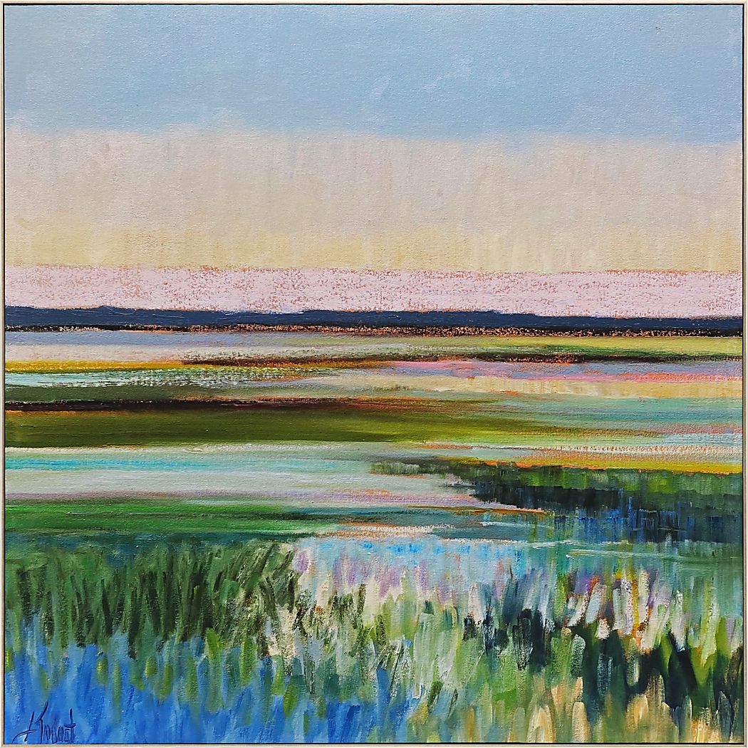 Tidal Waves Blue Framed Artwork