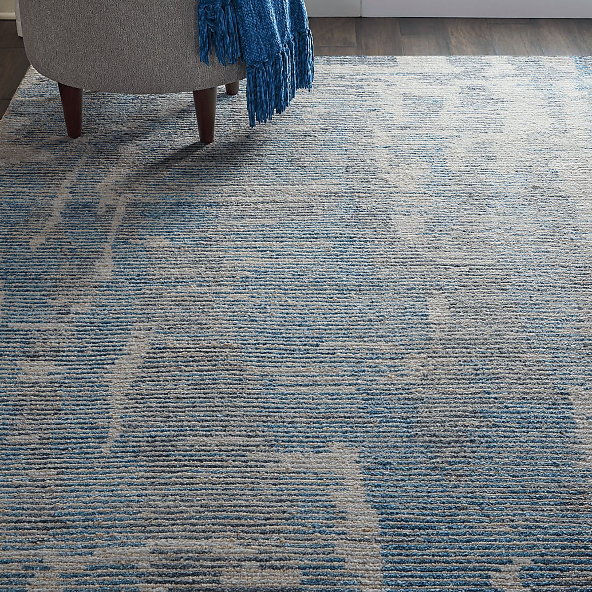 Tideform Blue Polypropylene Fabric Rug | Rooms to Go