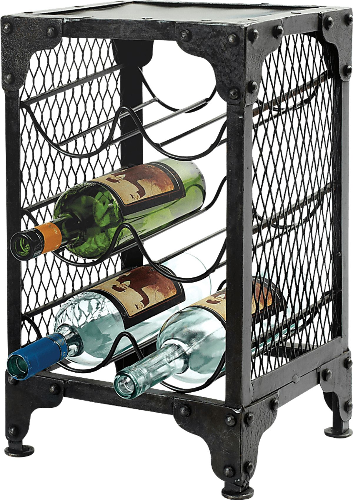 Tierwood Brass Yellow Wine Rack Rooms to Go