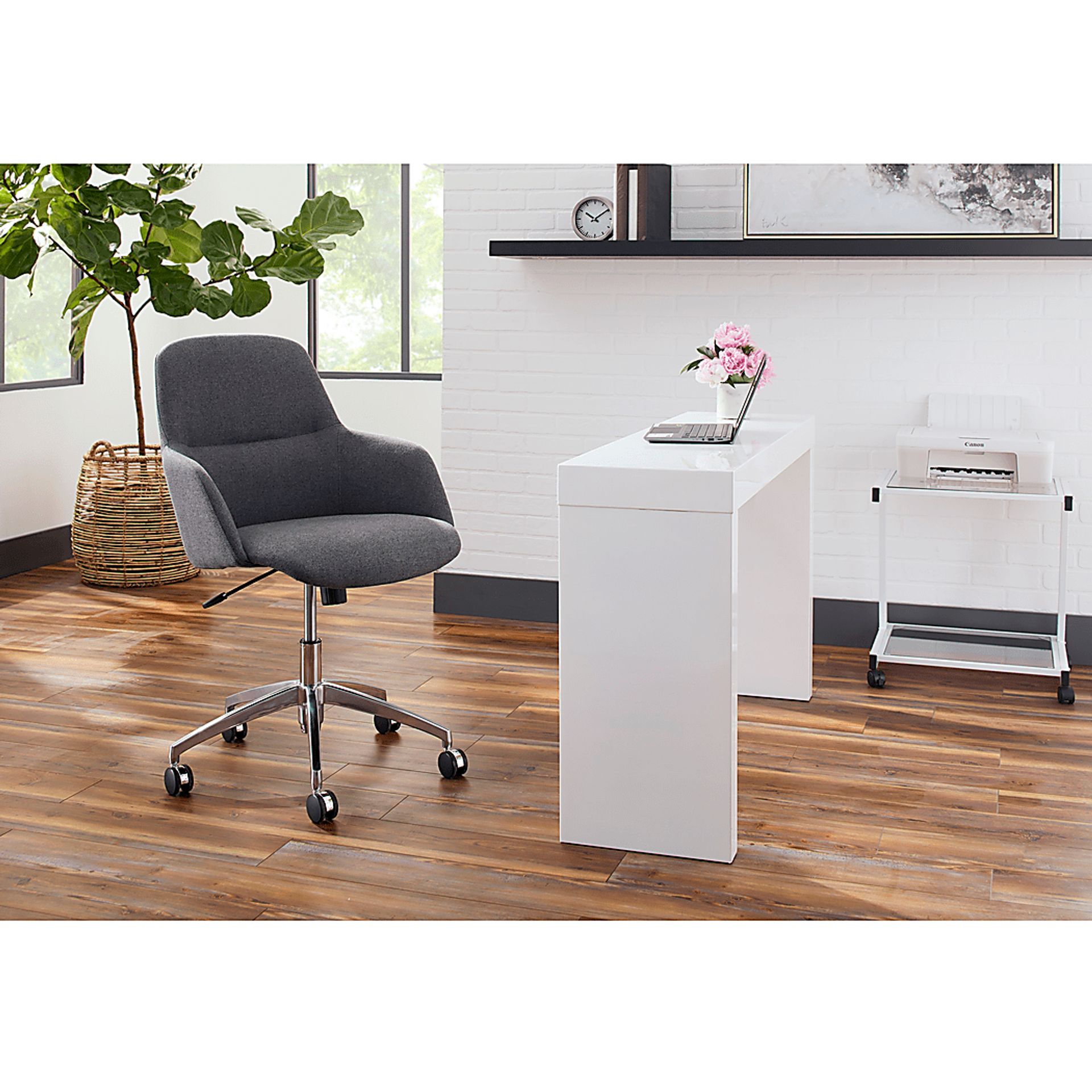 Tiffaney Dark Gray Office Chair - Image 2