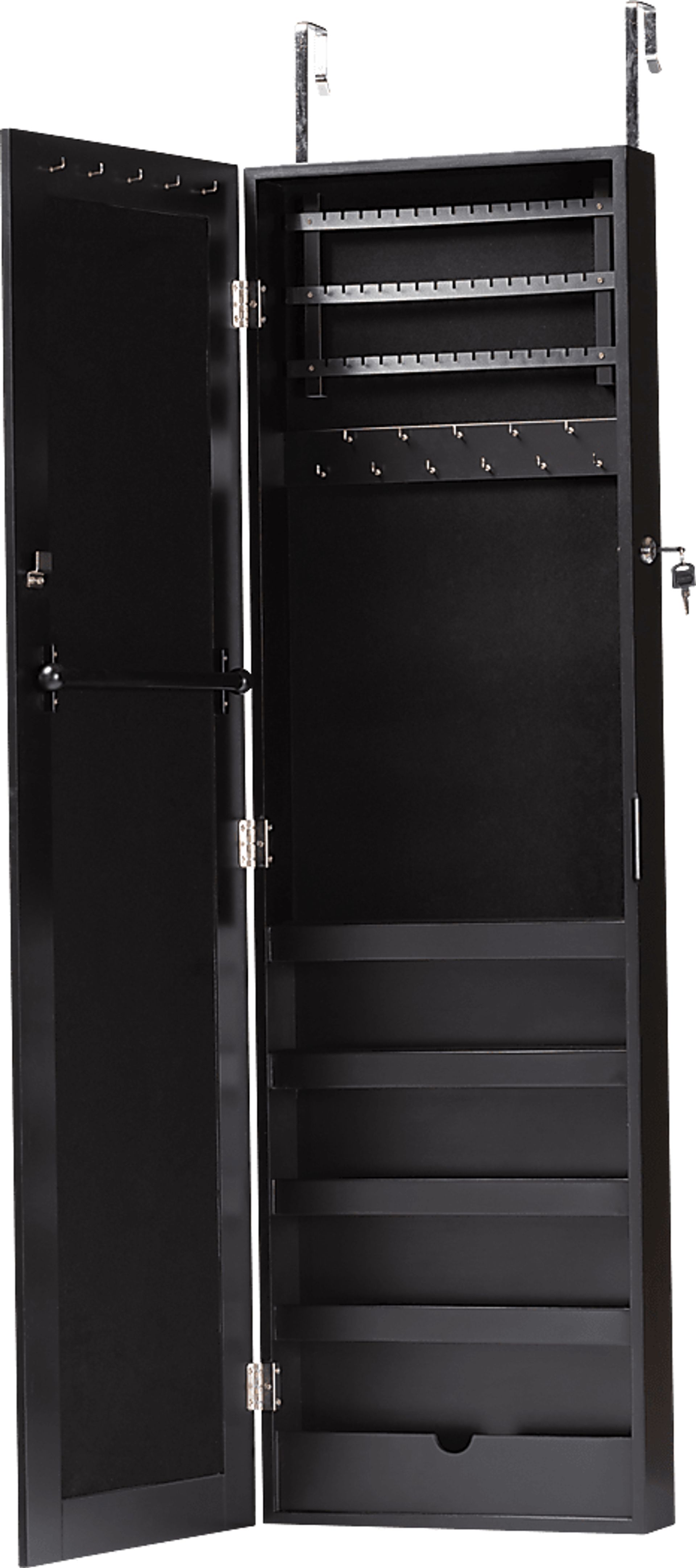 Tifford Black Hanging Jewelry Armoire - Image 2