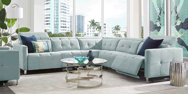 Tifton Park Aqua 5 Pc Dual Power Reclining Sectional - Thumbnail - Image 3
