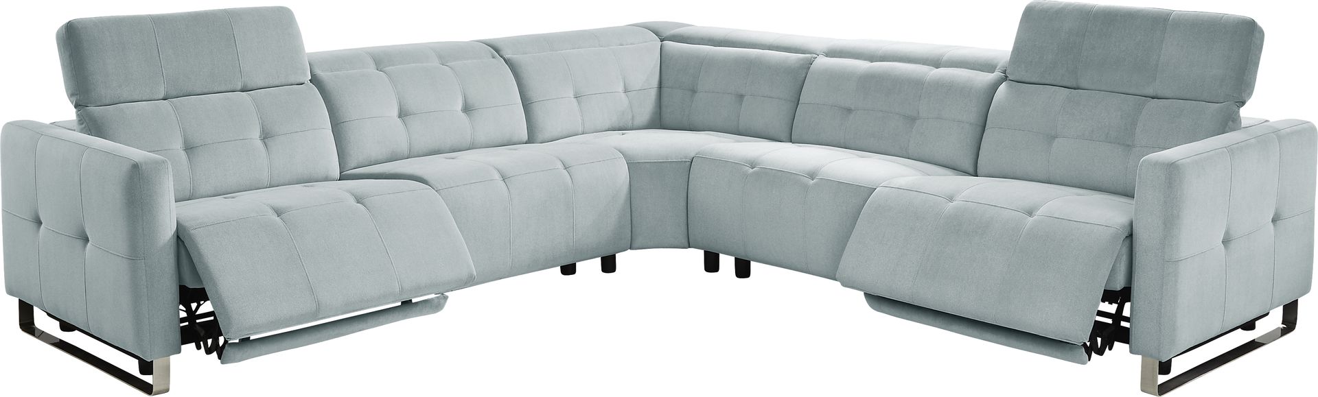 Tifton Park Aqua 5 Pc Dual Power Reclining Sectional - Image 3