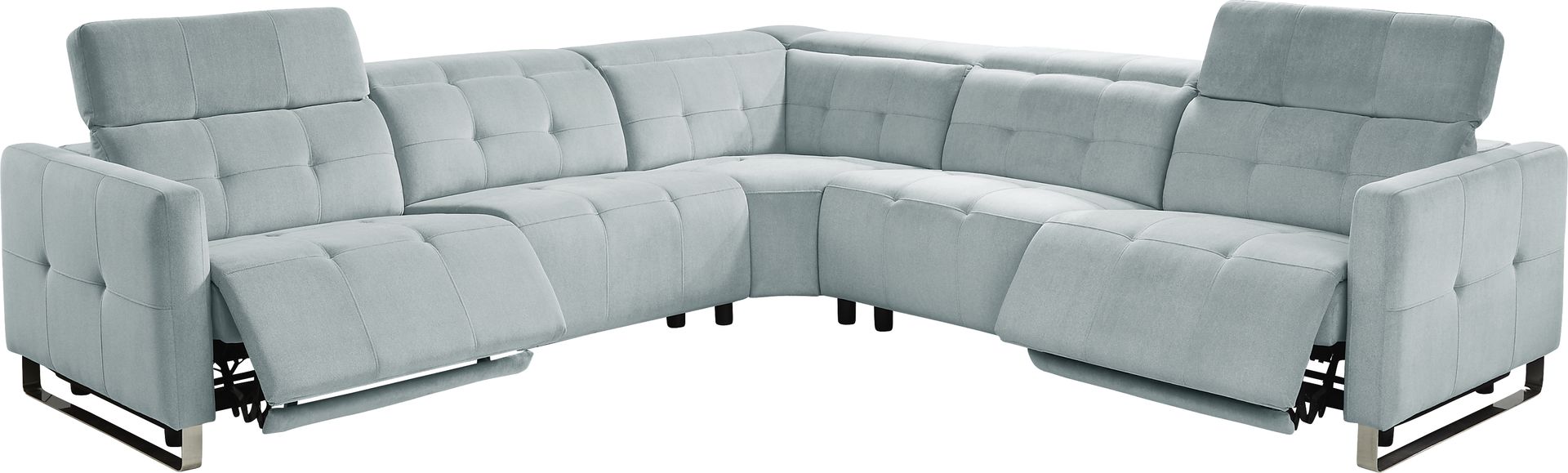 Tifton Park Aqua 5 Pc Dual Power Reclining Sectional - Image 4