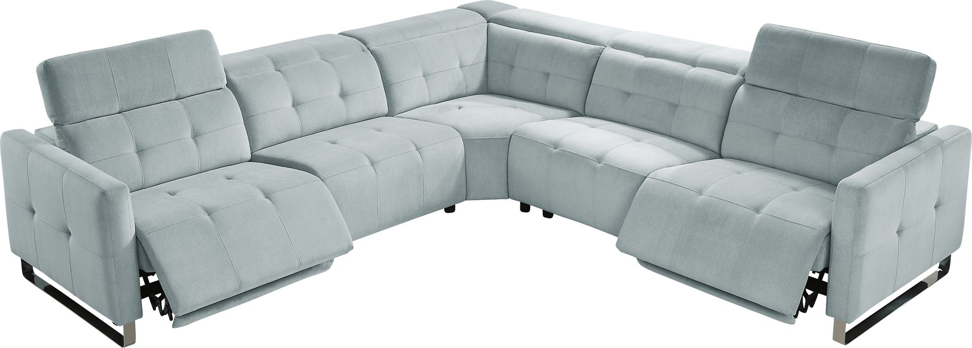 Tifton Park Aqua 5 Pc Dual Power Reclining Sectional - Image 5
