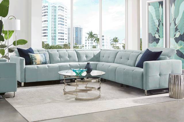 Tifton Park Aqua 5 Pc Dual Power Reclining Sectional - Thumbnail - Image 2