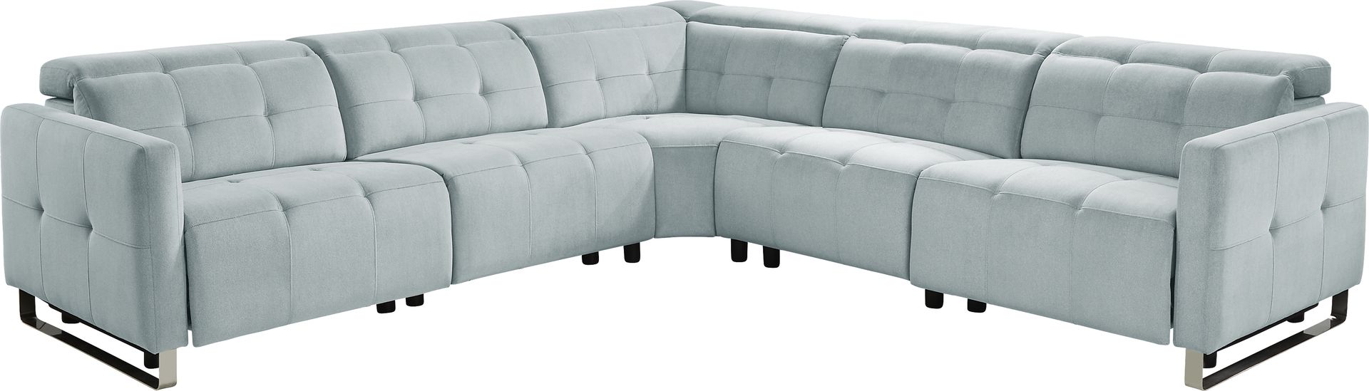 Tifton Park Aqua 5 Pc Dual Power Reclining Sectional - Image 1