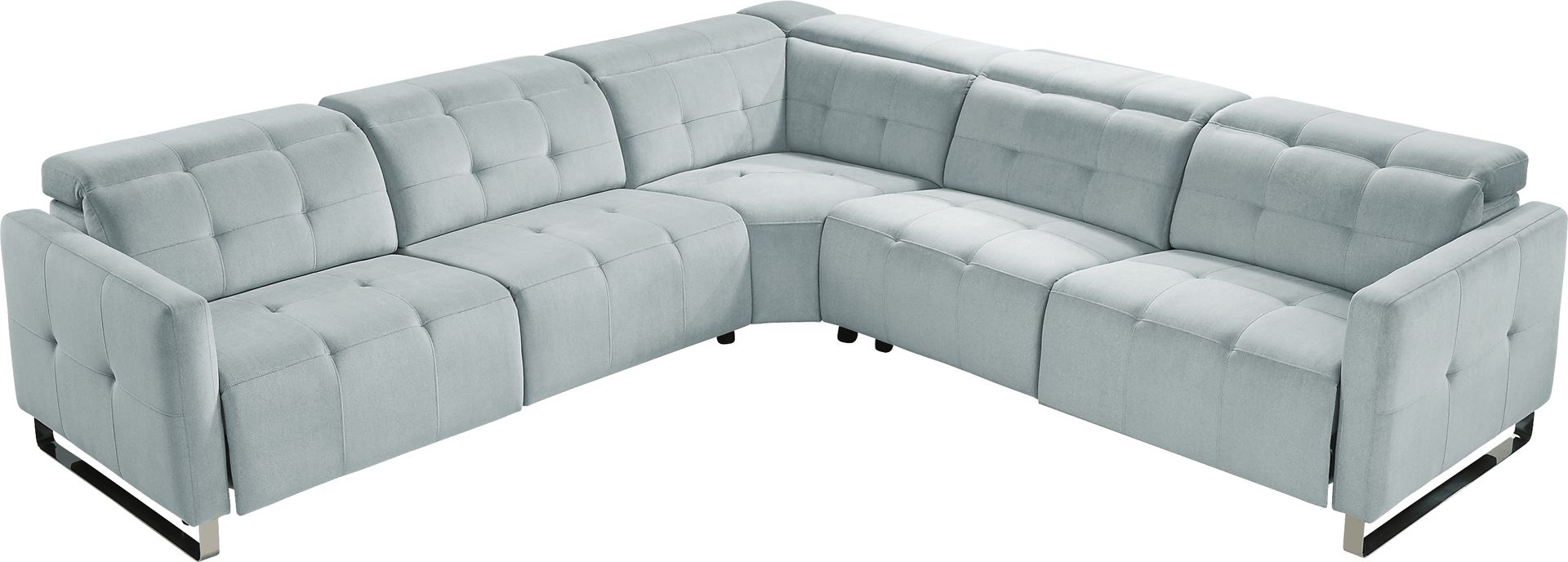 Tifton Park Aqua 5 Pc Dual Power Reclining Sectional - Image 1