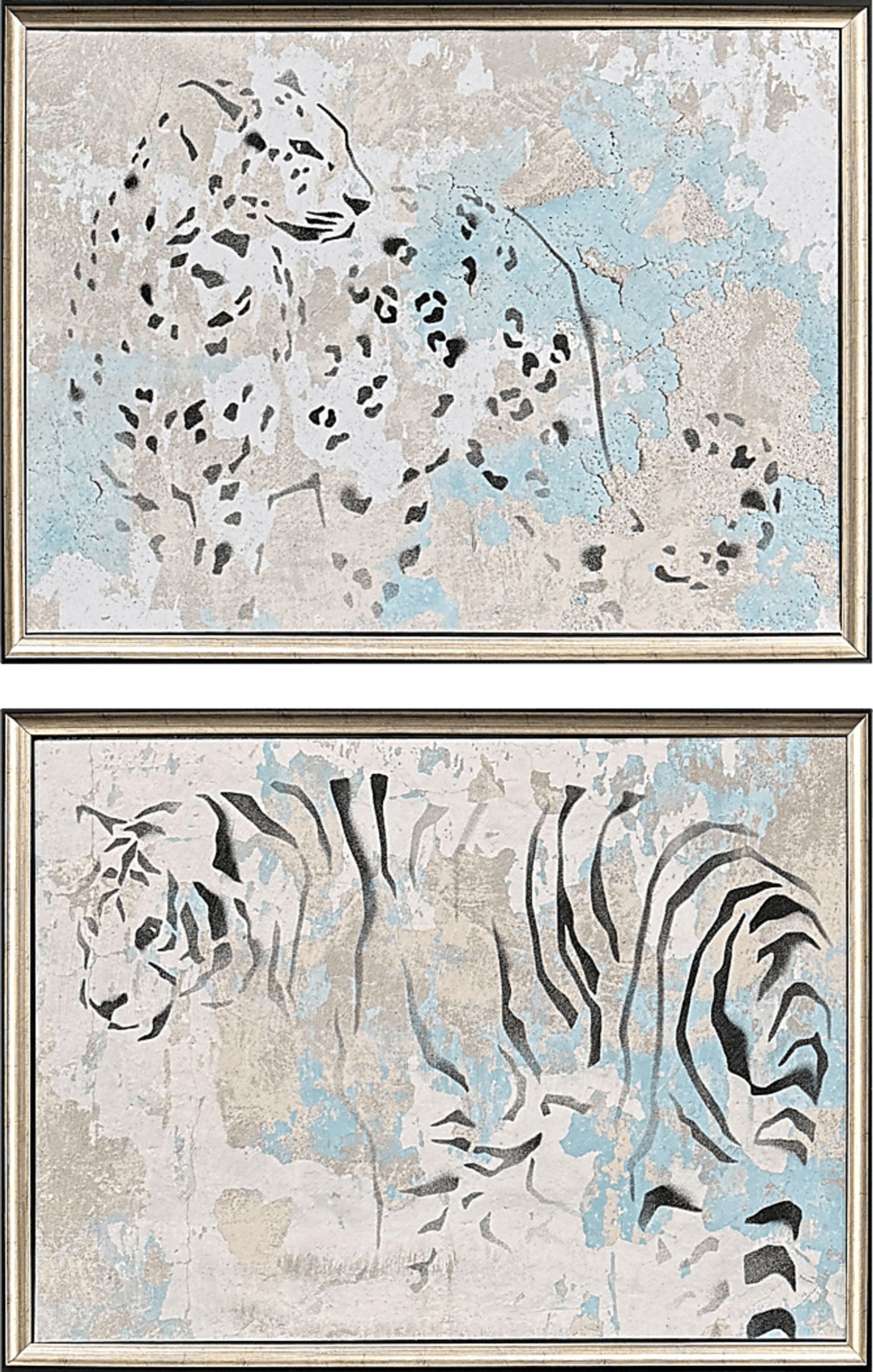 Tiger Mist Gray Artwork, Set of 2 - Image 1