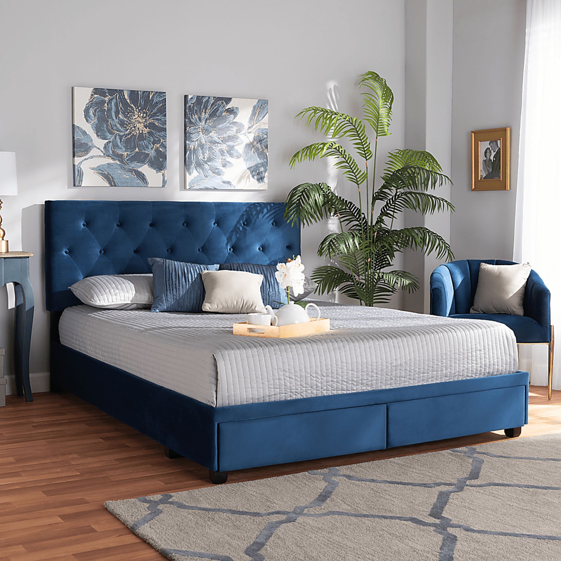 Tigertube Navy Queen Storage Bed - Image 2