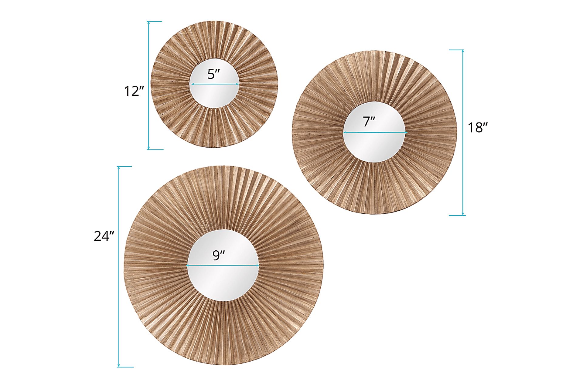 Tilford Bronze Set of 3 Mirror - Image 2
