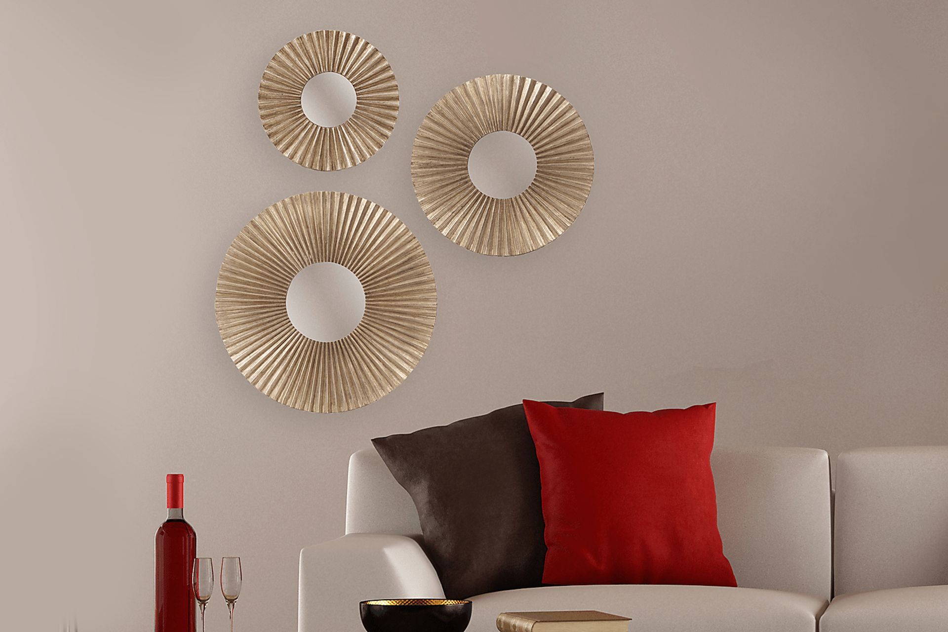 Tilford Bronze Set of 3 Mirror - Image 3