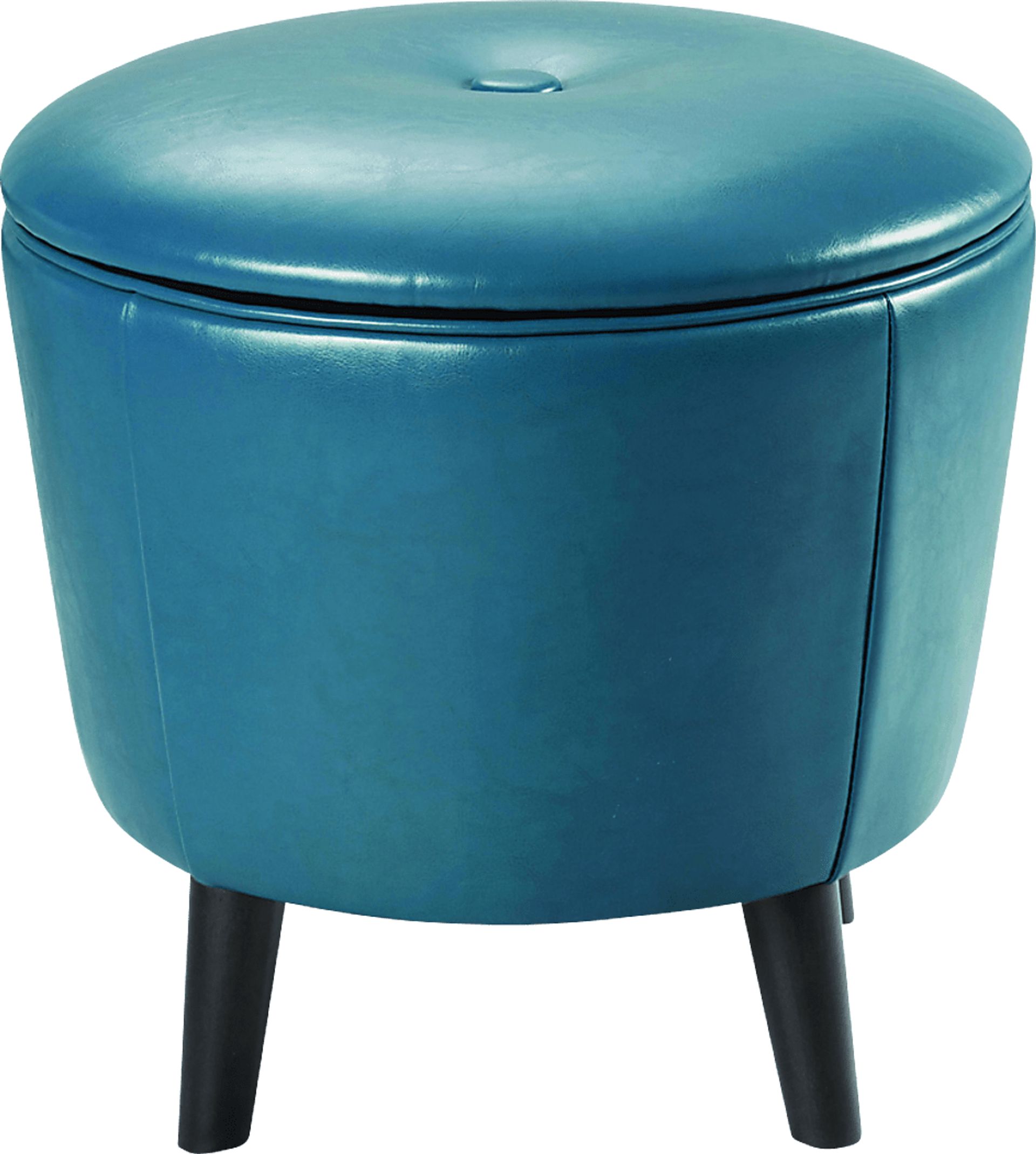 Tilgham Blue Ottoman - Image 1