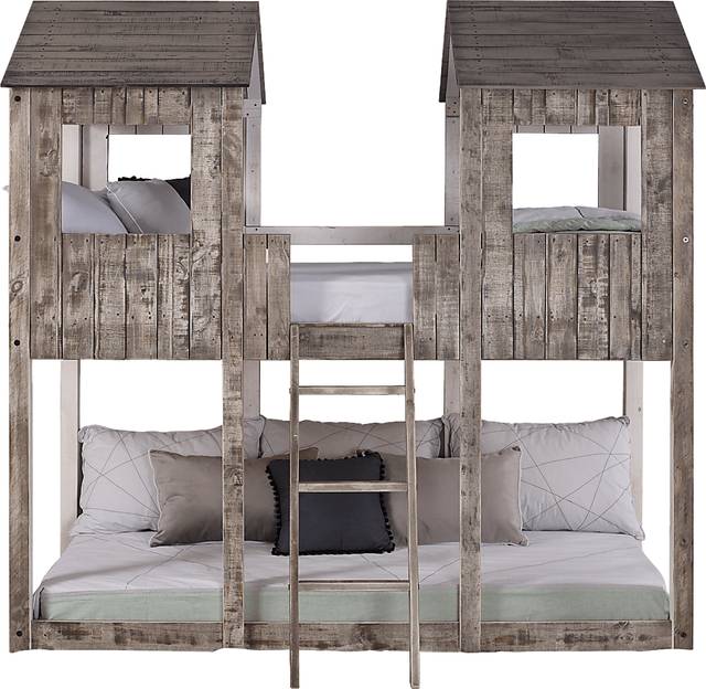 Timber Hideaway Beige Twin/Twin Bunk Bed - Thumbnail - Image 4
