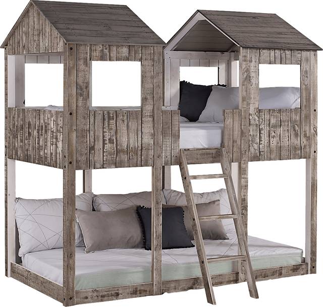 Timber Hideaway Beige Twin/Twin Bunk Bed - Thumbnail - Image 1