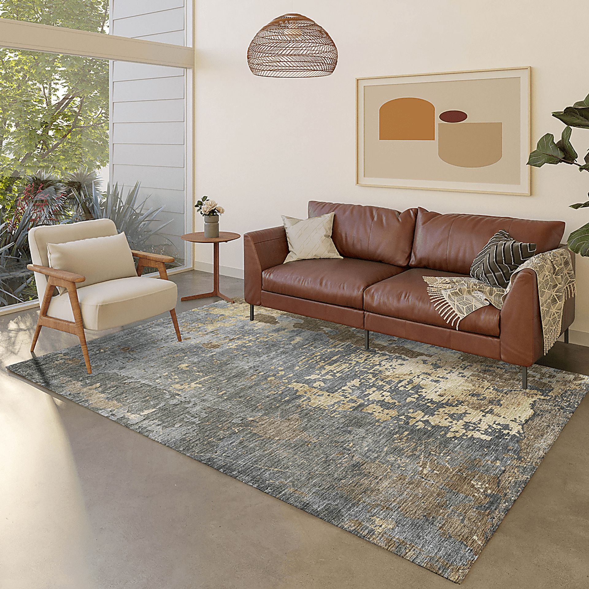 Tinde Gray 8' x 10' Machine Washable Rug - Image 2