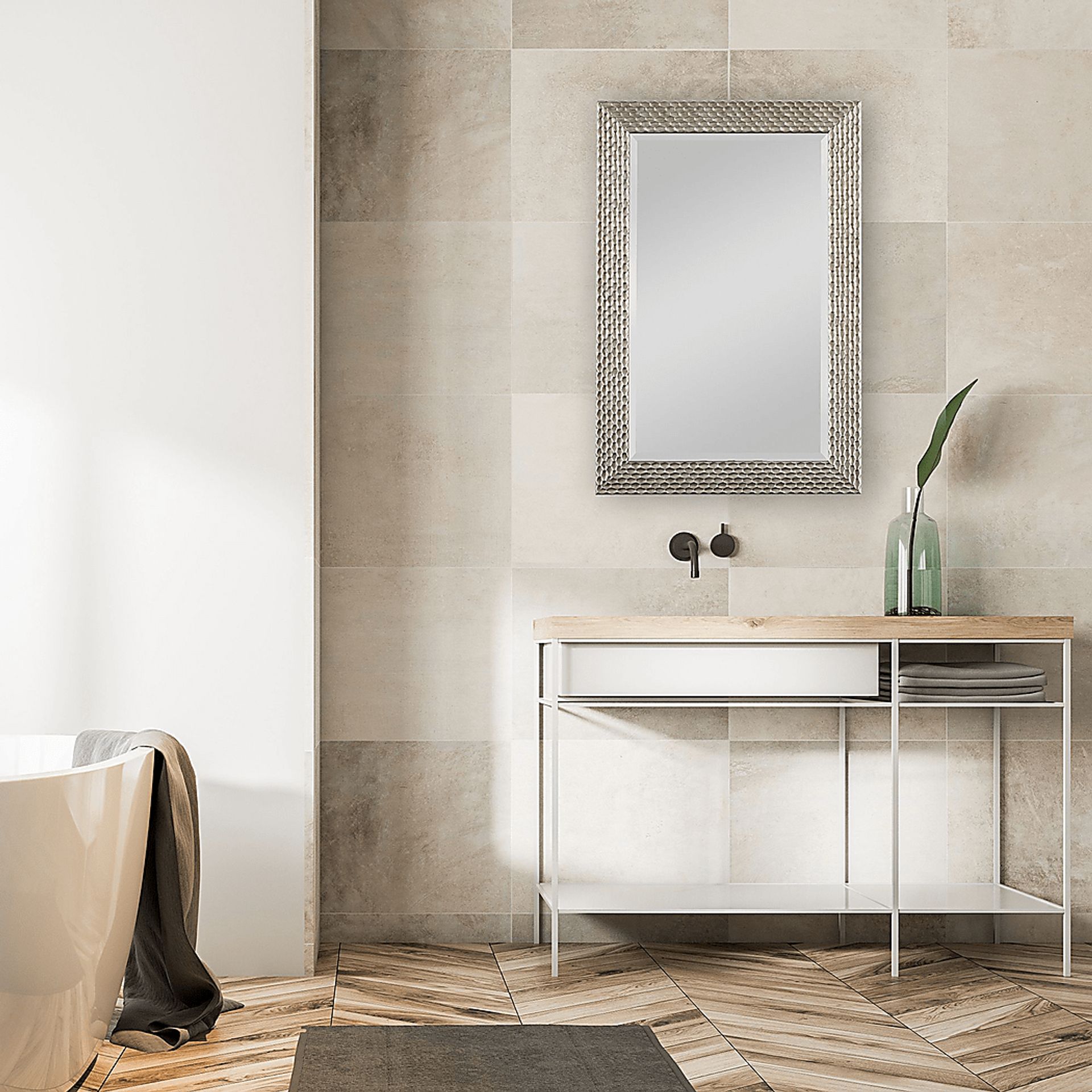 Tinechester Pewter Mirror - Image 4