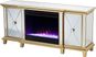 Tingdale I Gold 58 in. Console, With Color Changing Electric Fireplace