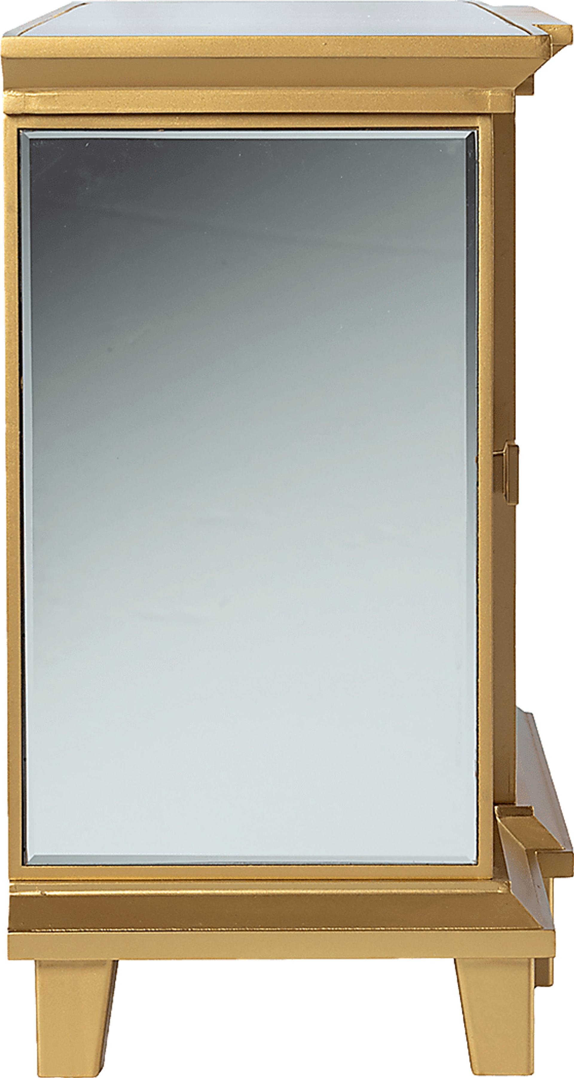Tingdale III Gold 58 in. Console, With Smart Electric Fireplace - Image 4